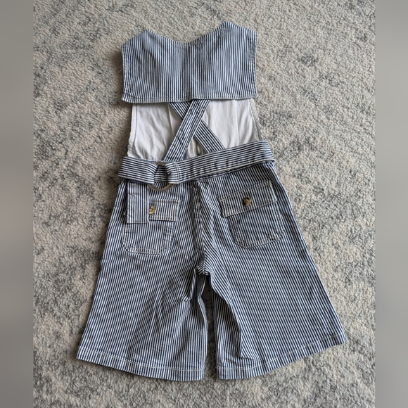 Chloé authentic toddler girl romper wide legged striped denim 2T - Picture 5 of 10